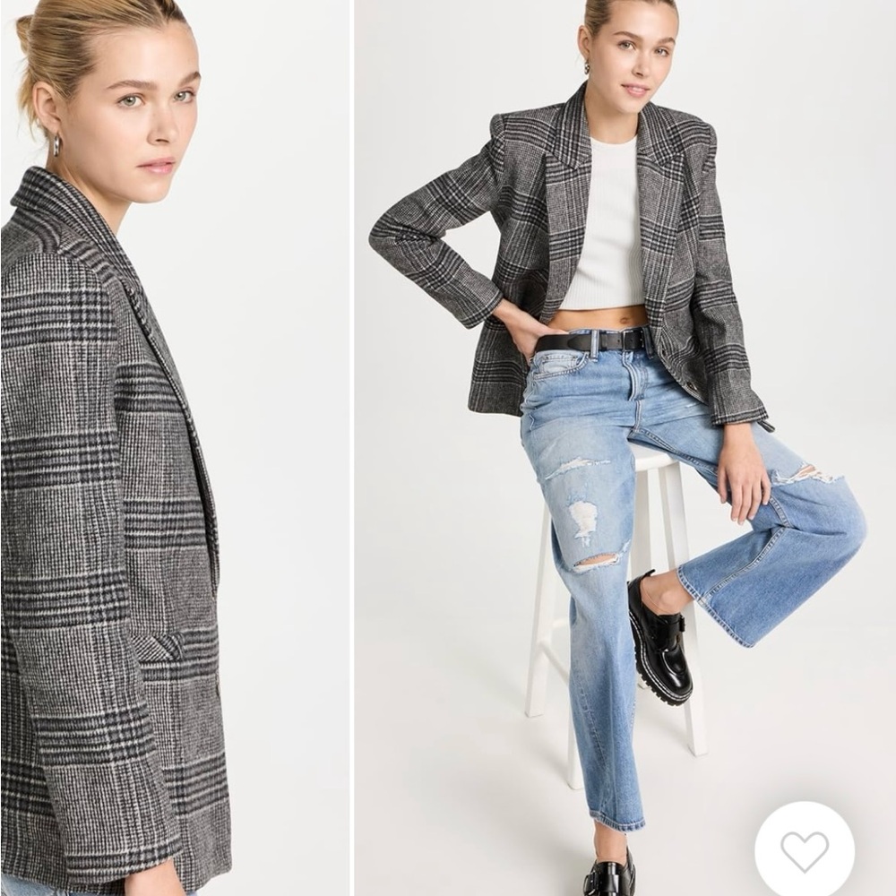 Something Navy Brushed Plaid Blazer - image 3